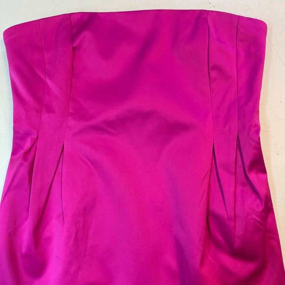 SAM EDELMAN Strapless Structured Mini Dress Fuchsia Hot Pink Size 10 - Picture 6 of 9